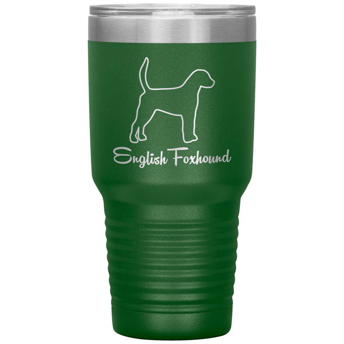 English Foxhound Dog Outlined Silhouette 30oz Insulated Tumbler