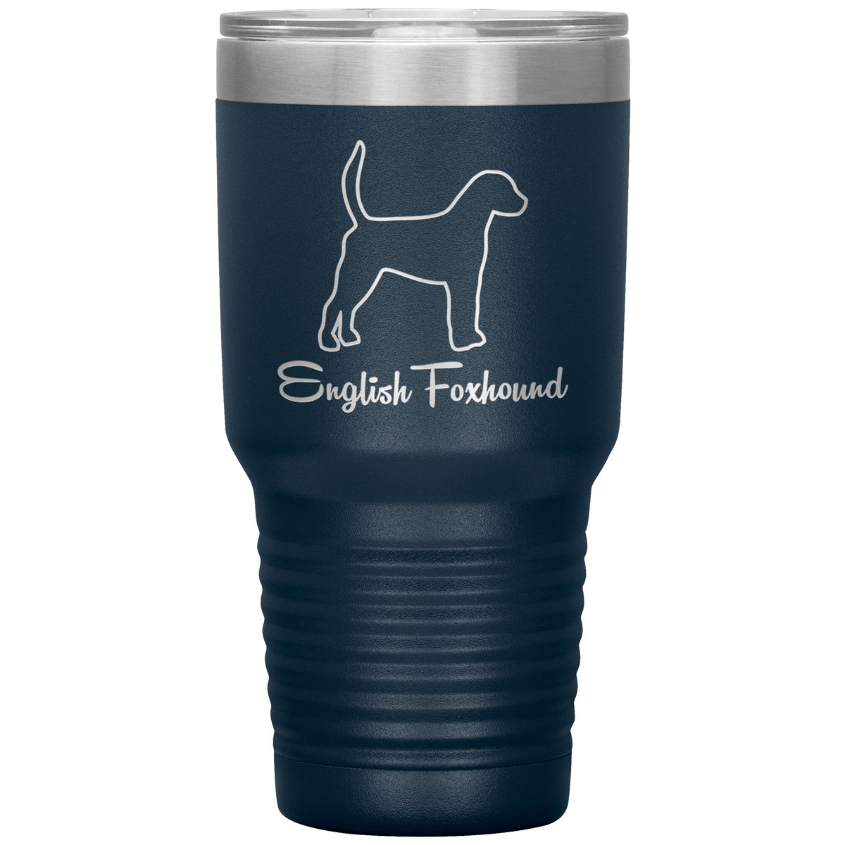 English Foxhound Dog Outlined Silhouette 30oz Insulated Tumbler