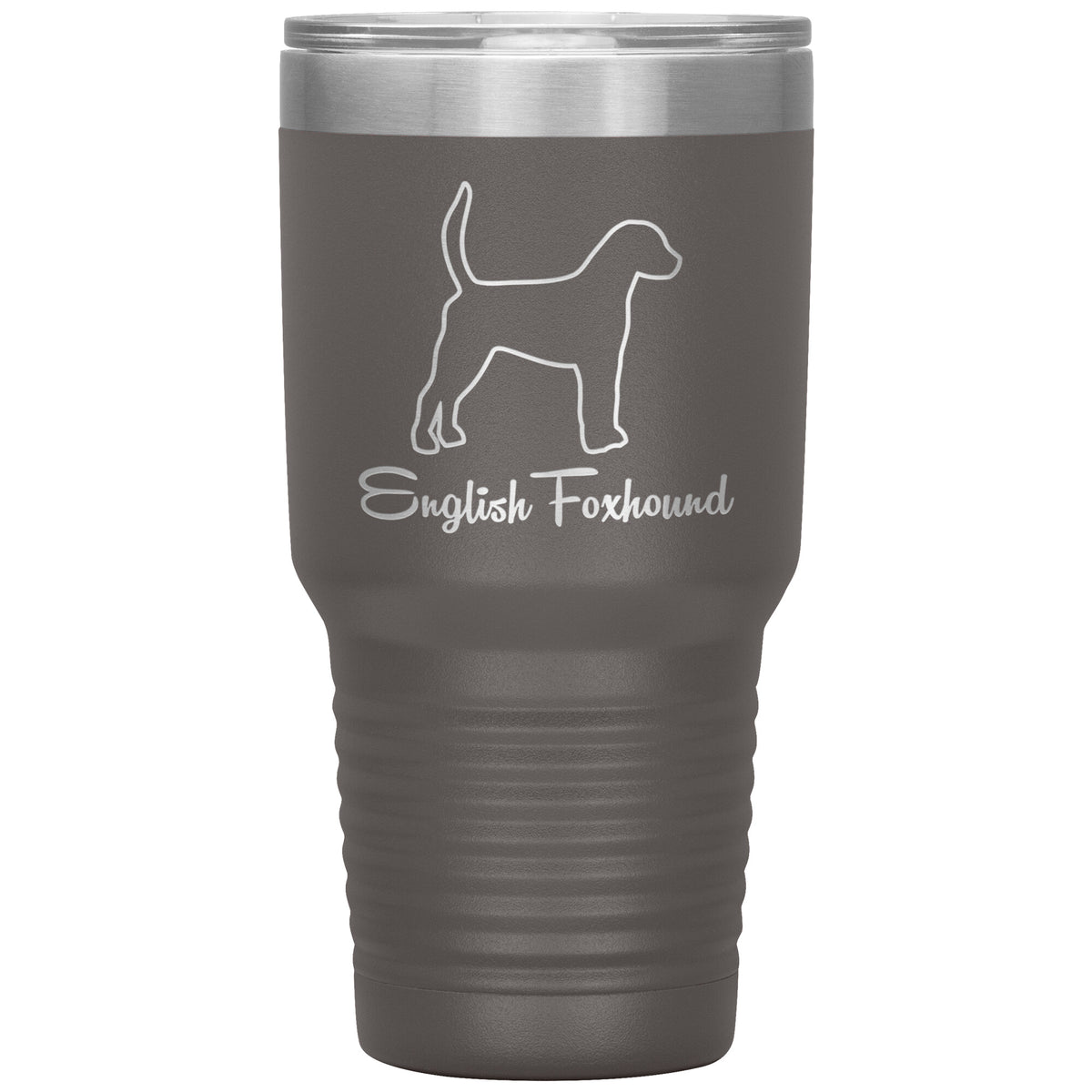 English Foxhound Dog Outlined Silhouette 30oz Insulated Tumbler