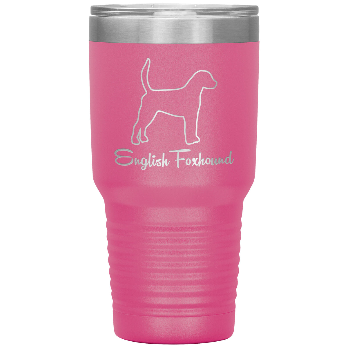 English Foxhound Dog Outlined Silhouette 30oz Insulated Tumbler