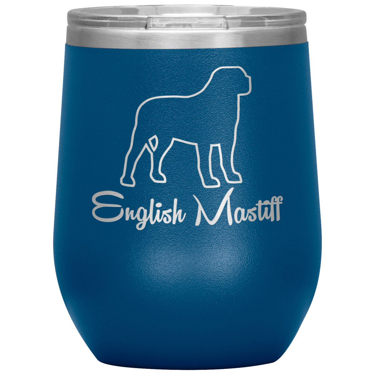 English Mastiff Dog Outlined Silhouette 12oz Wine Insulated Tumbler