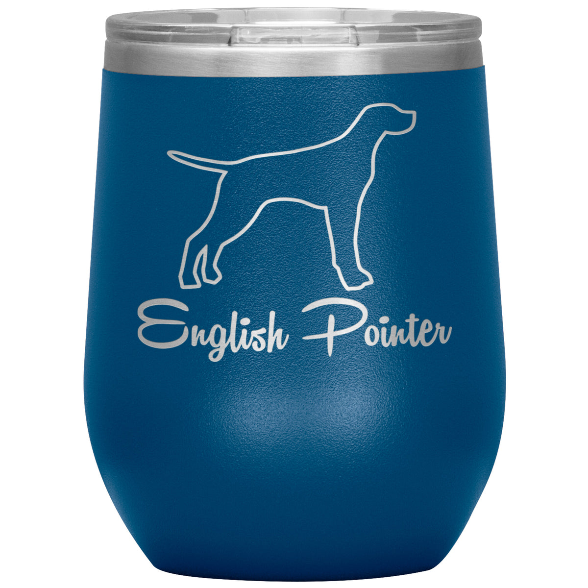 English Pointer Dog Outlined Silhouette 12oz Wine Insulated Tumbler