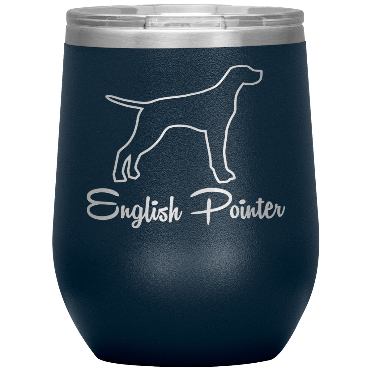 English Pointer Dog Outlined Silhouette 12oz Wine Insulated Tumbler