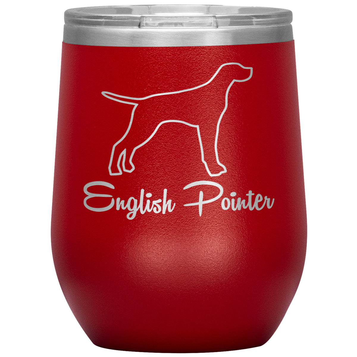 English Pointer Dog Outlined Silhouette 12oz Wine Insulated Tumbler