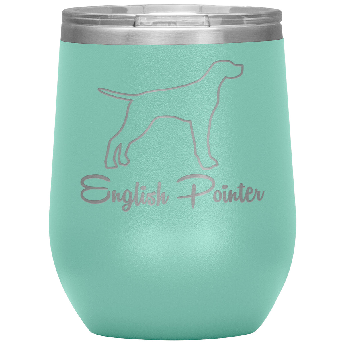 English Pointer Dog Outlined Silhouette 12oz Wine Insulated Tumbler