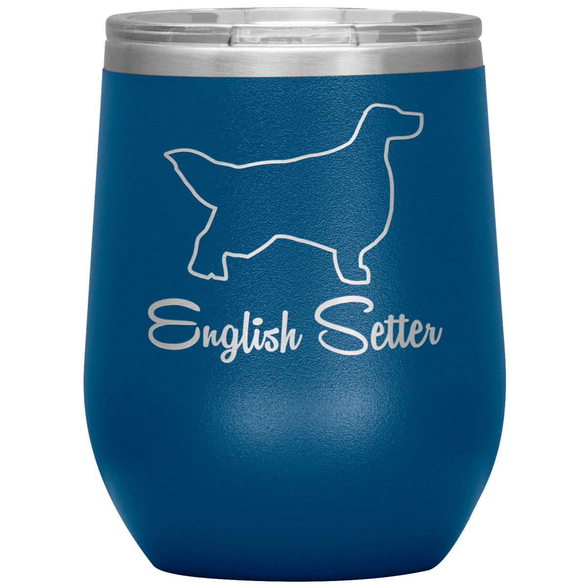 English Setter Dog Outlined Silhouette 12oz Wine Insulated Tumbler