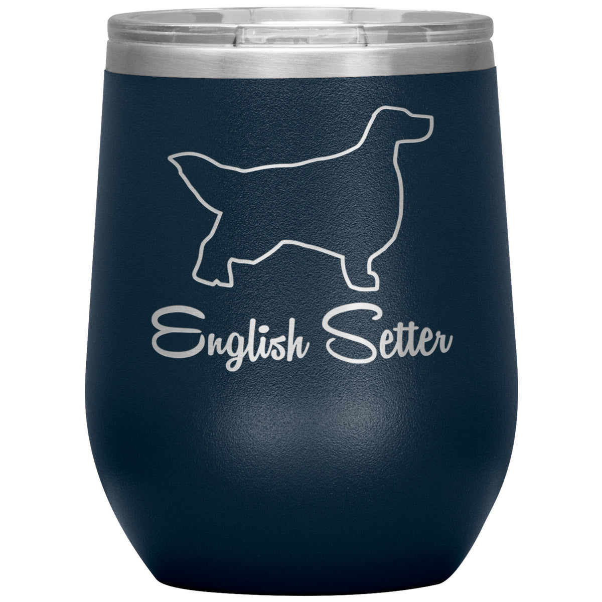 English Setter Dog Outlined Silhouette 12oz Wine Insulated Tumbler