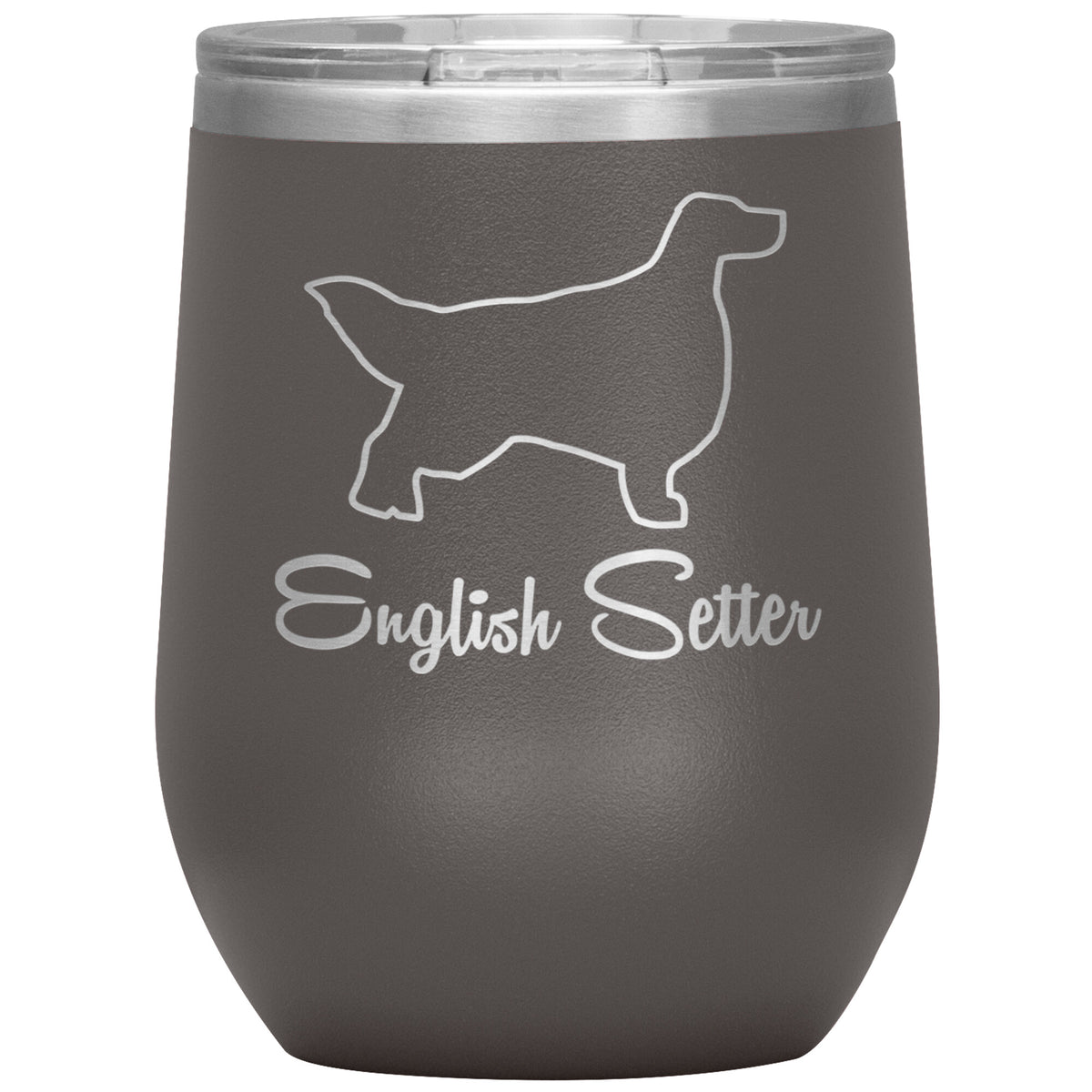 English Setter Dog Outlined Silhouette 12oz Wine Insulated Tumbler