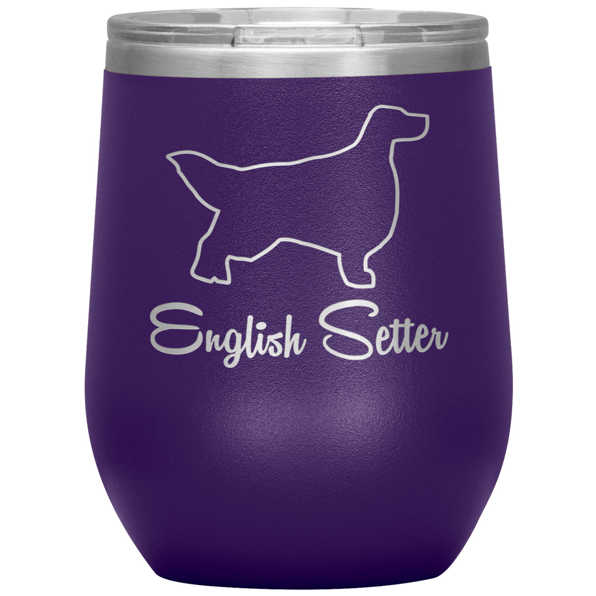 English Setter Dog Outlined Silhouette 12oz Wine Insulated Tumbler