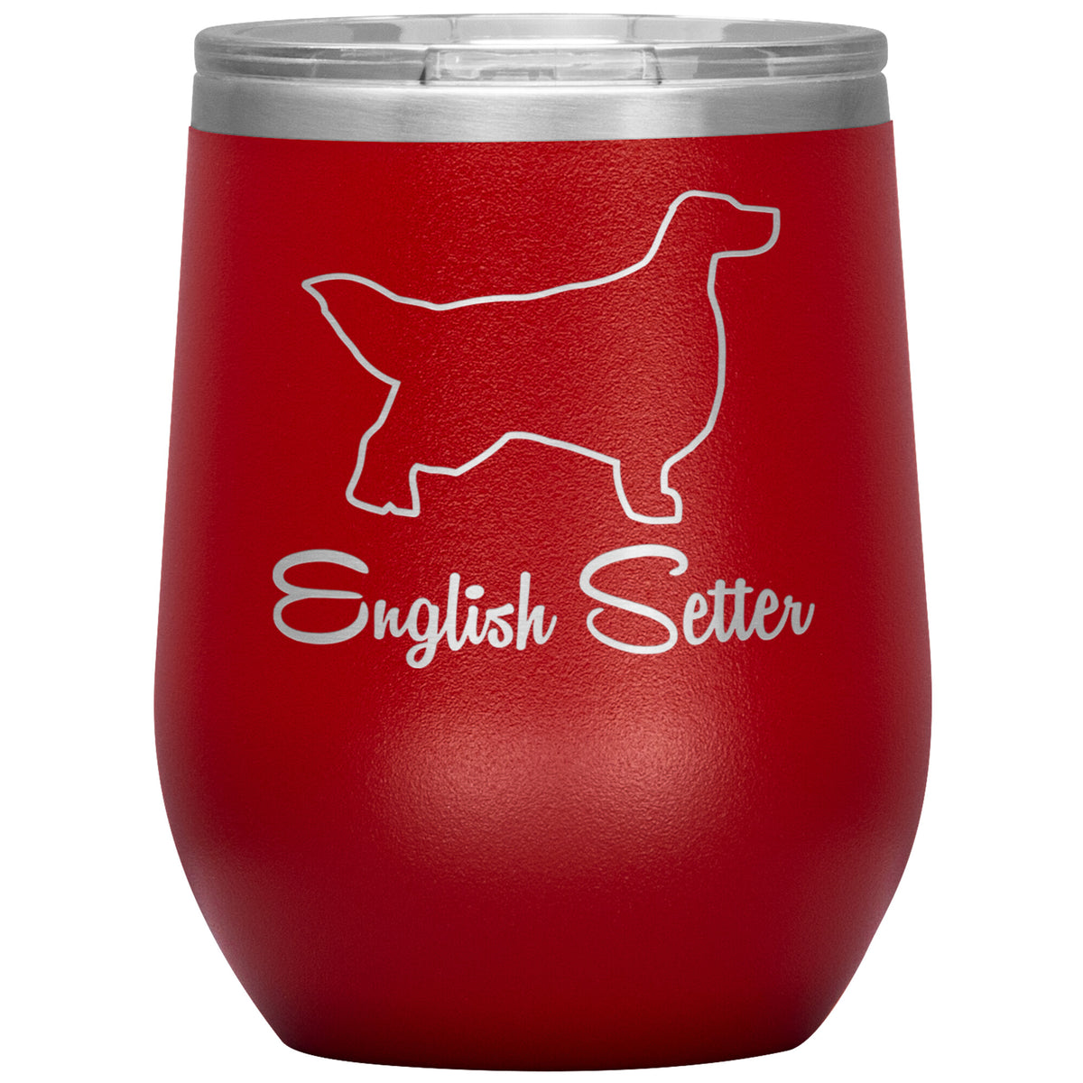 English Setter Dog Outlined Silhouette 12oz Wine Insulated Tumbler
