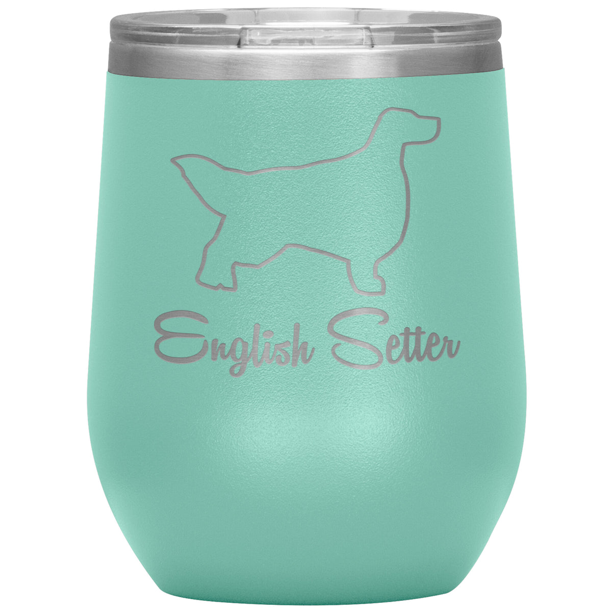 English Setter Dog Outlined Silhouette 12oz Wine Insulated Tumbler