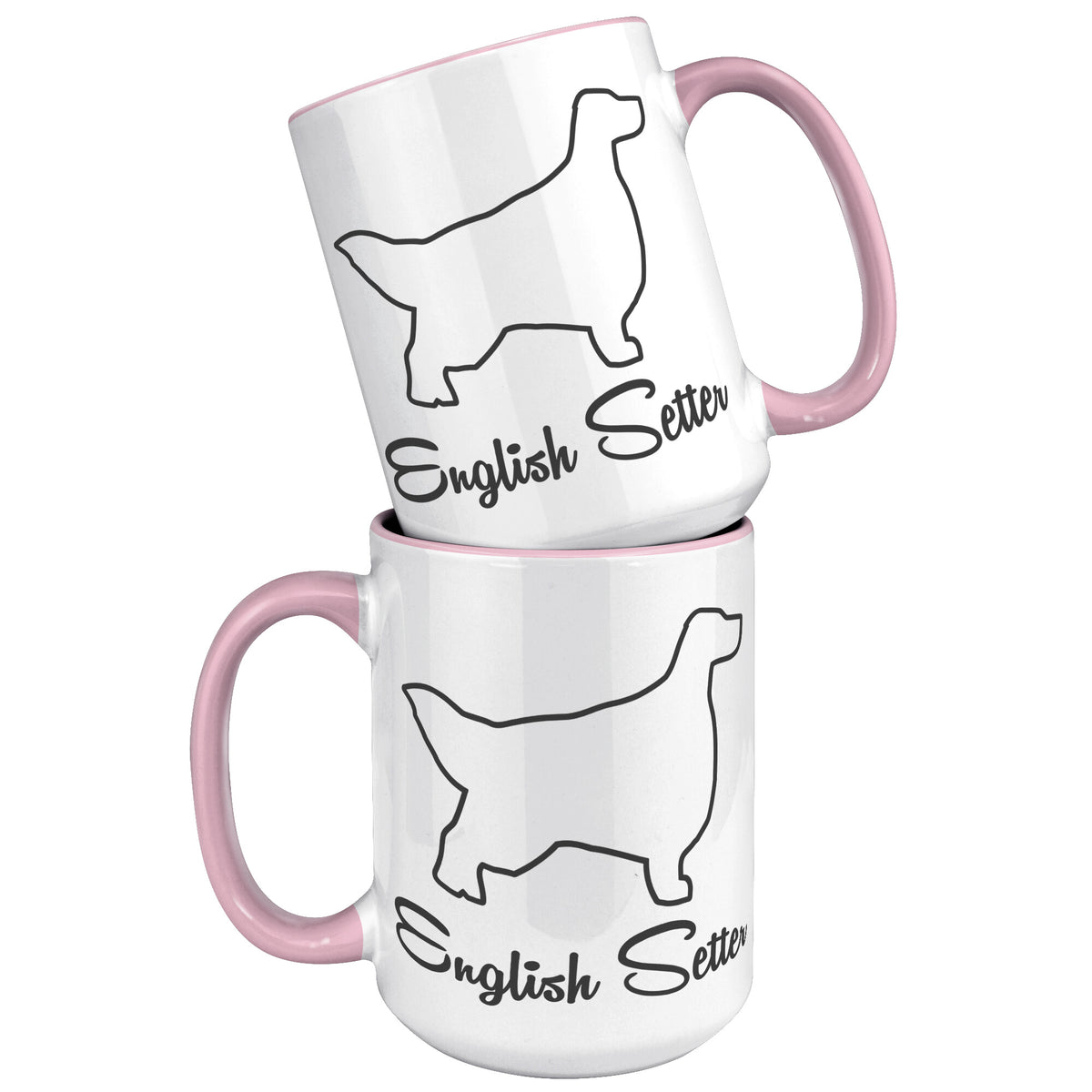 English Setter Dog Outlined Silhouette 15oz Accent Mug