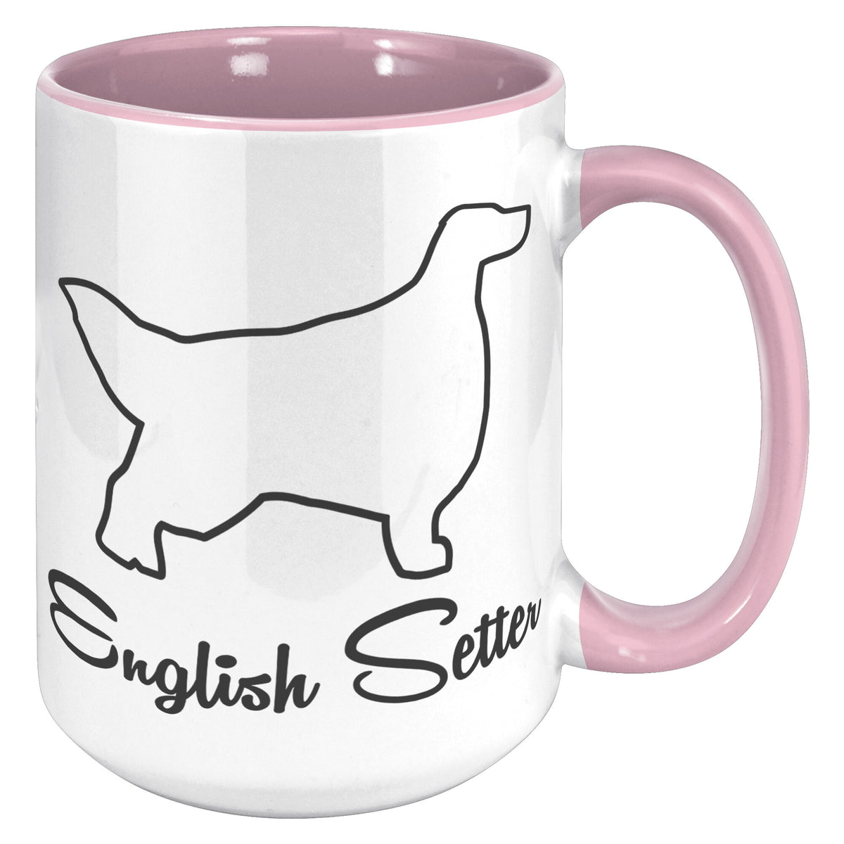 English Setter Dog Outlined Silhouette 15oz Accent Mug