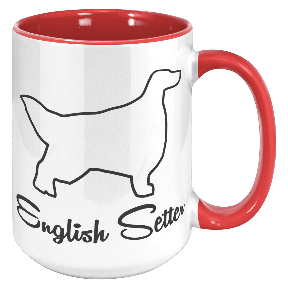English Setter Dog Outlined Silhouette 15oz Accent Mug