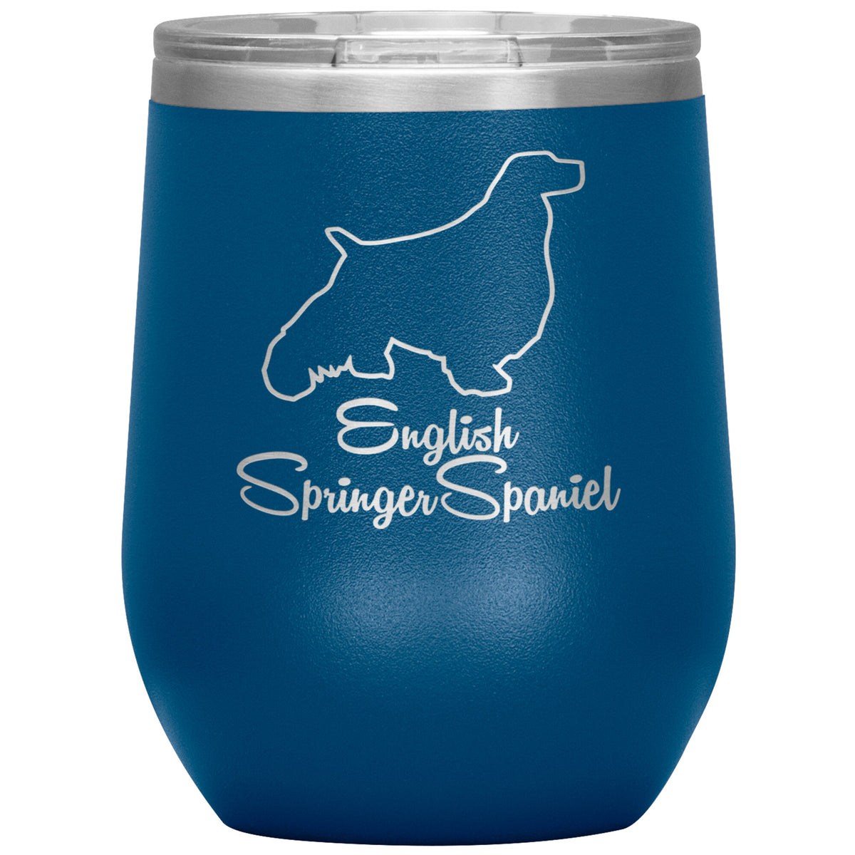English Springer Spaniel Dog Outlined Silhouette 12oz Wine Insulated Tumbler