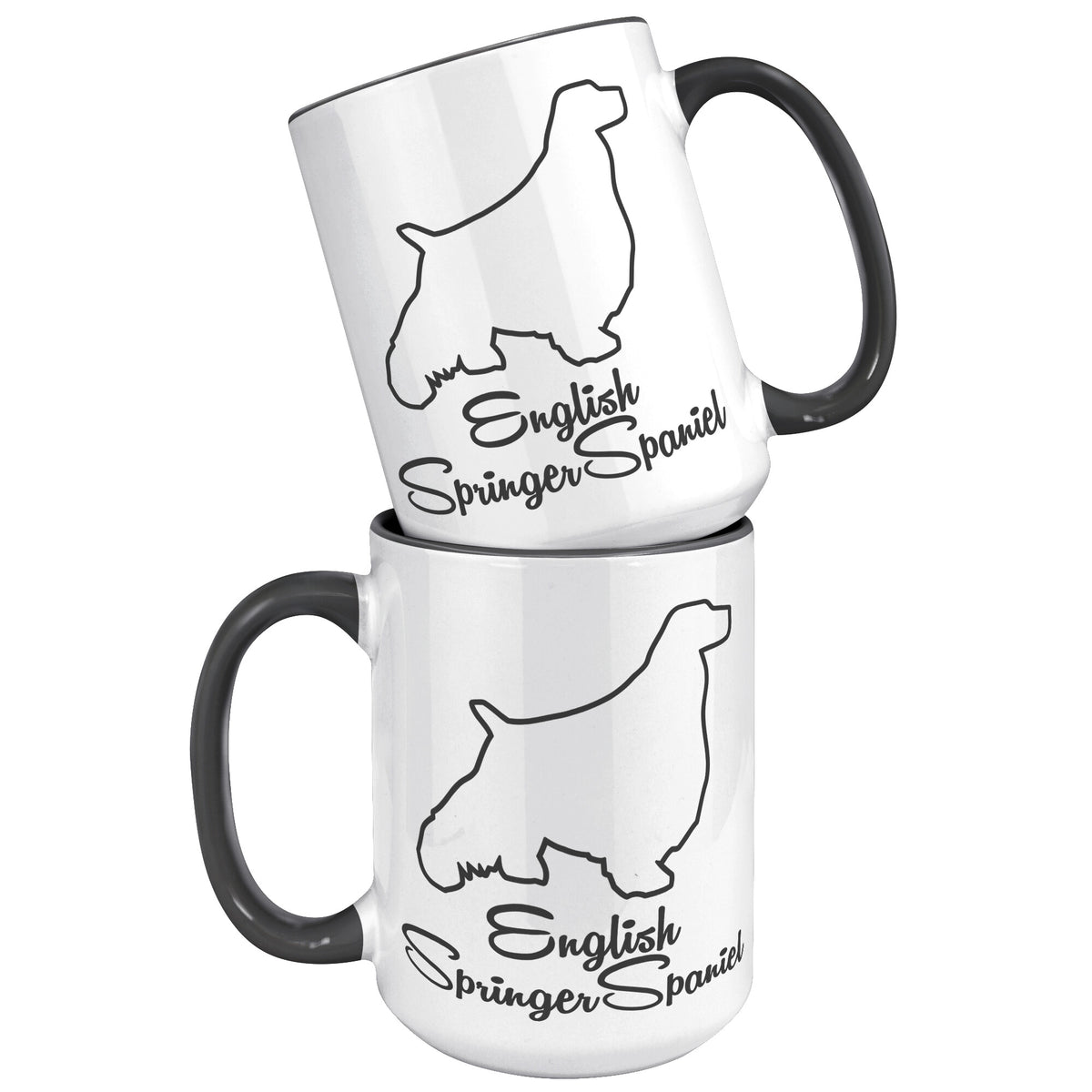 English Springer Spaniel Dog Outlined Silhouette 15oz Accent Mug