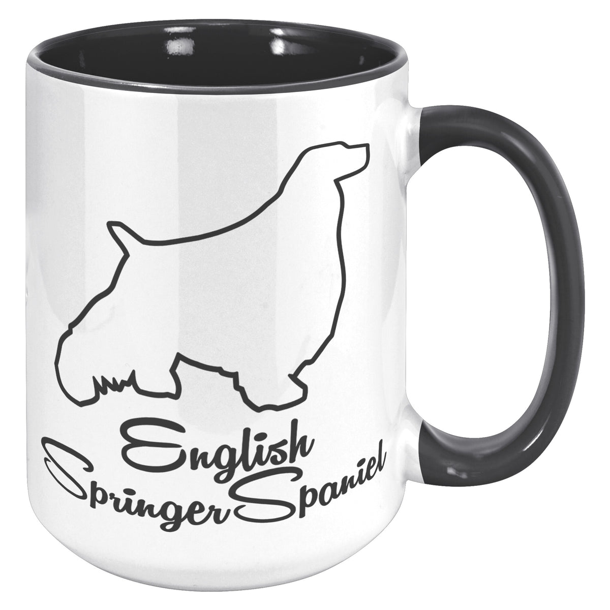 English Springer Spaniel Dog Outlined Silhouette 15oz Accent Mug