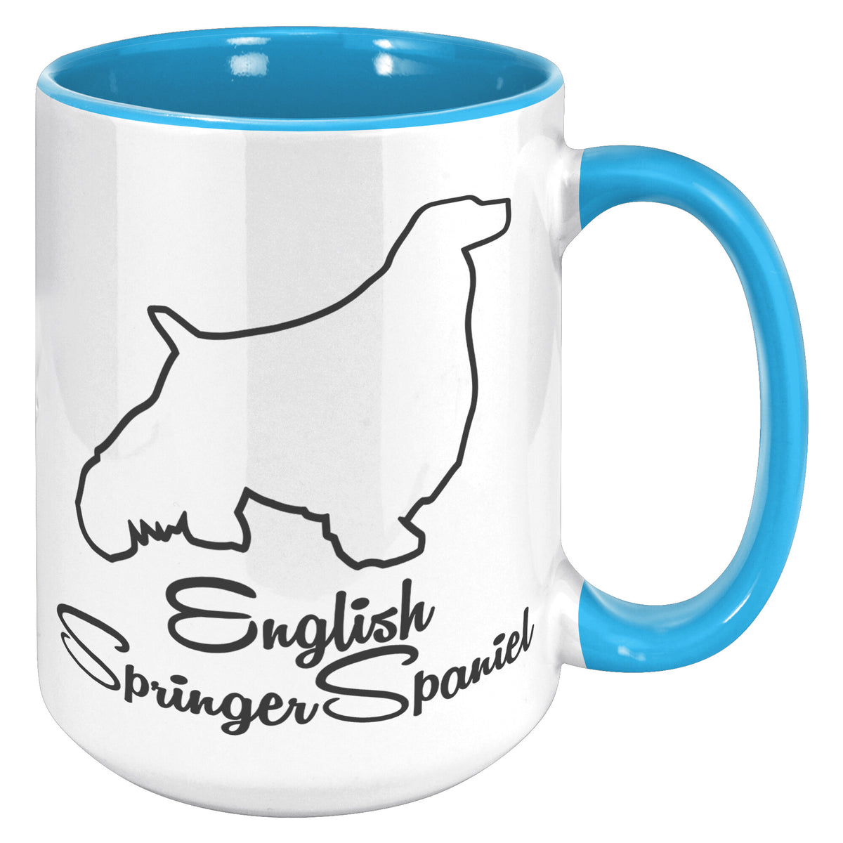 English Springer Spaniel Dog Outlined Silhouette 15oz Accent Mug