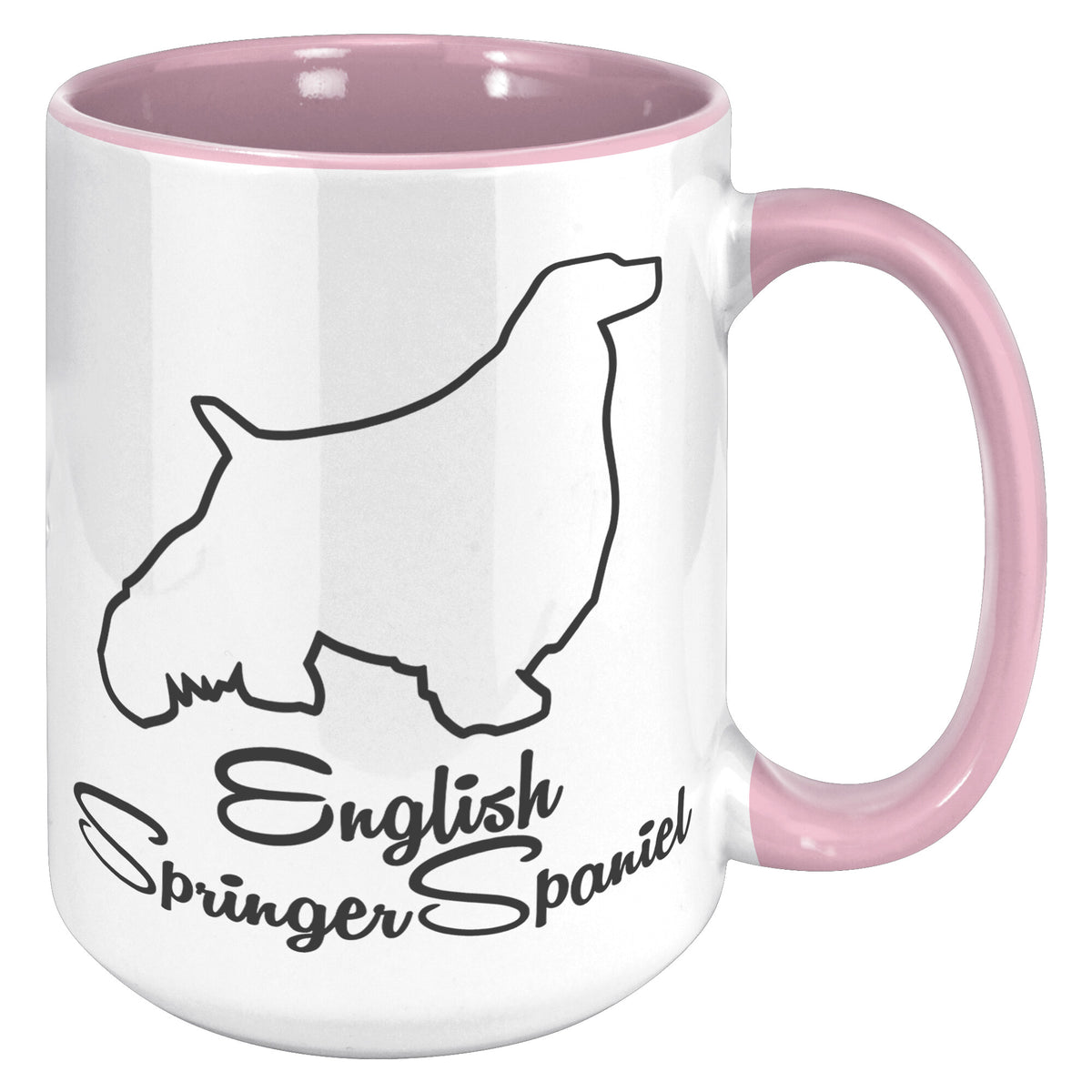 English Springer Spaniel Dog Outlined Silhouette 15oz Accent Mug