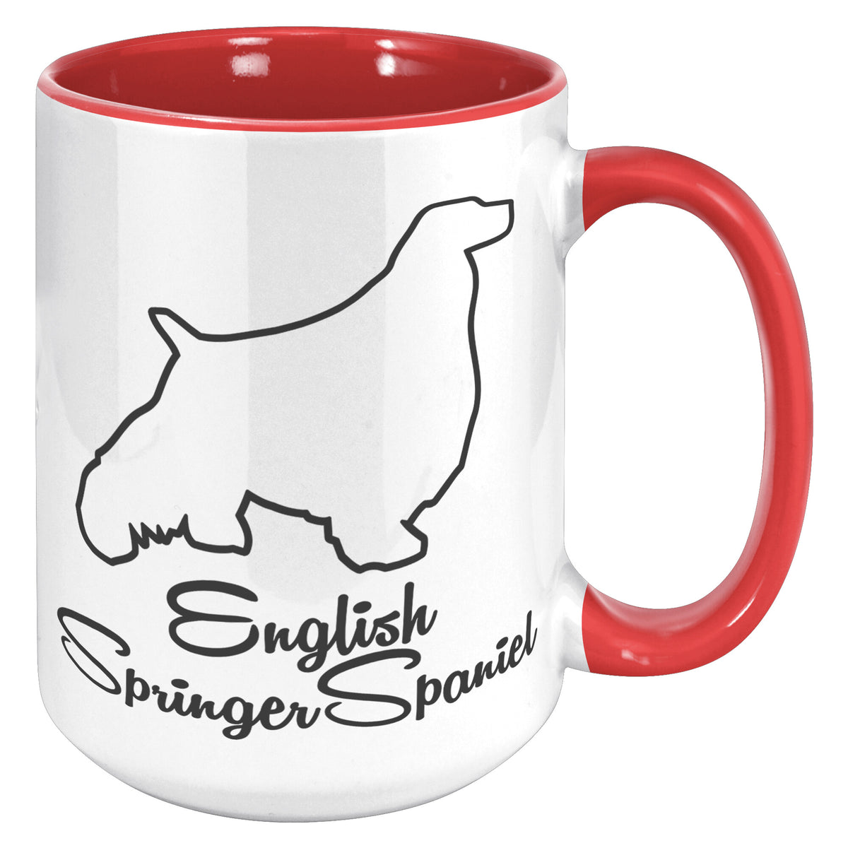 English Springer Spaniel Dog Outlined Silhouette 15oz Accent Mug