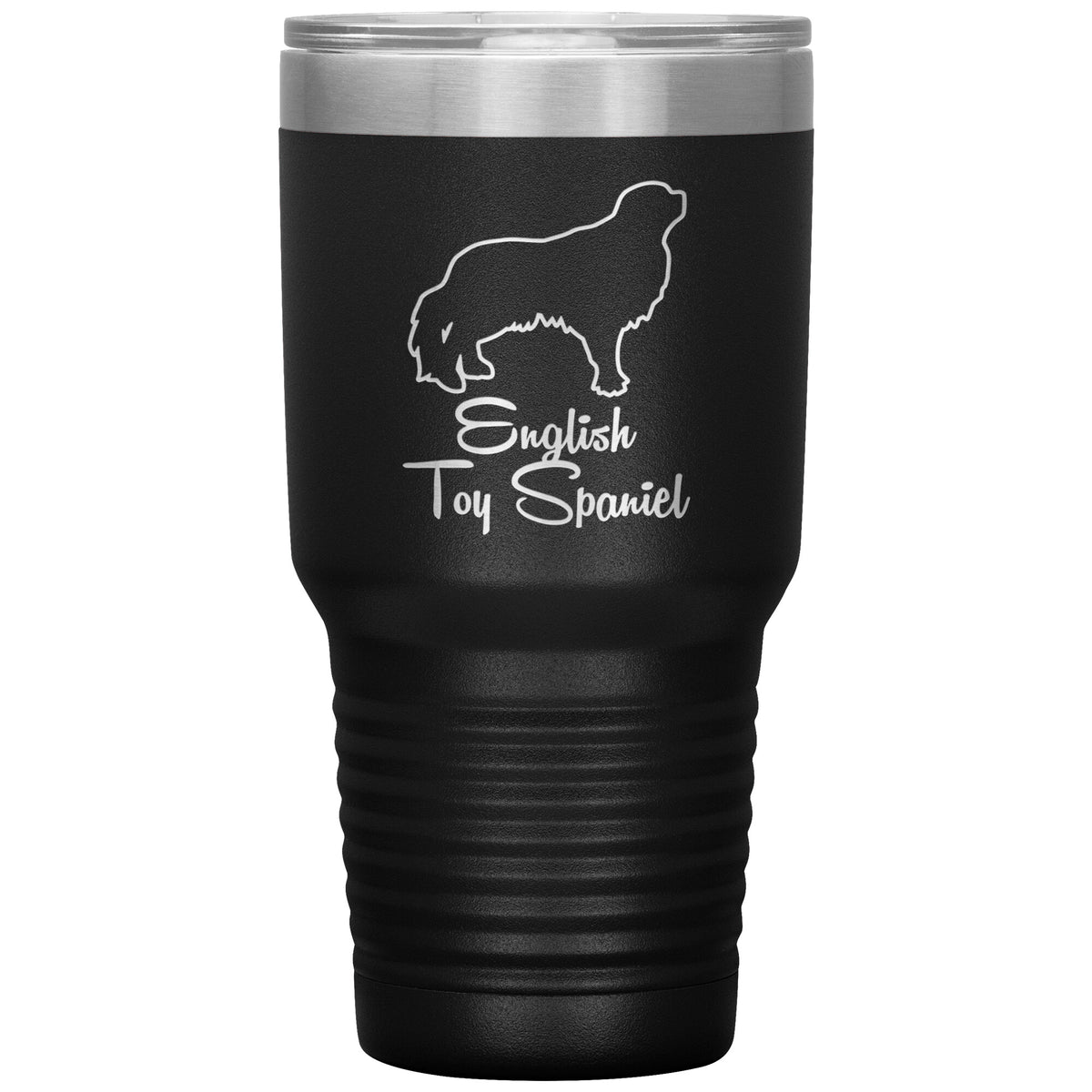 English Toy Spaniel Dog Outlined Silhouette 30oz Insulated Tumbler