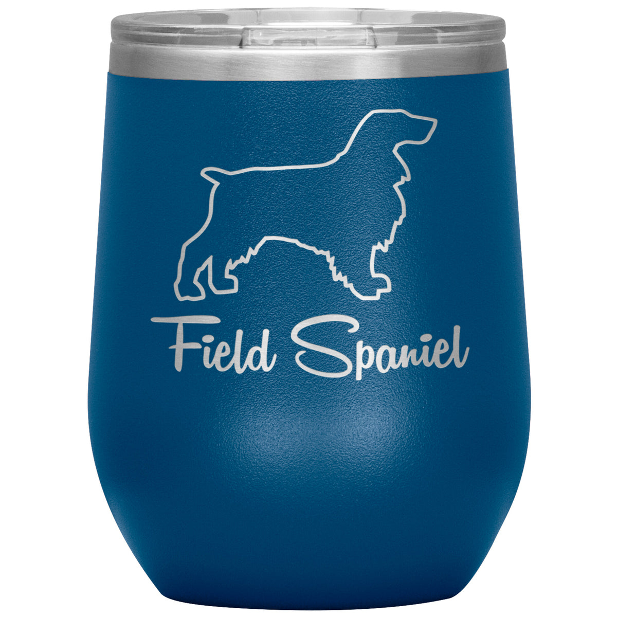 Field Spaniel Dog Outlined Silhouette 12oz Wine Insulated Tumbler
