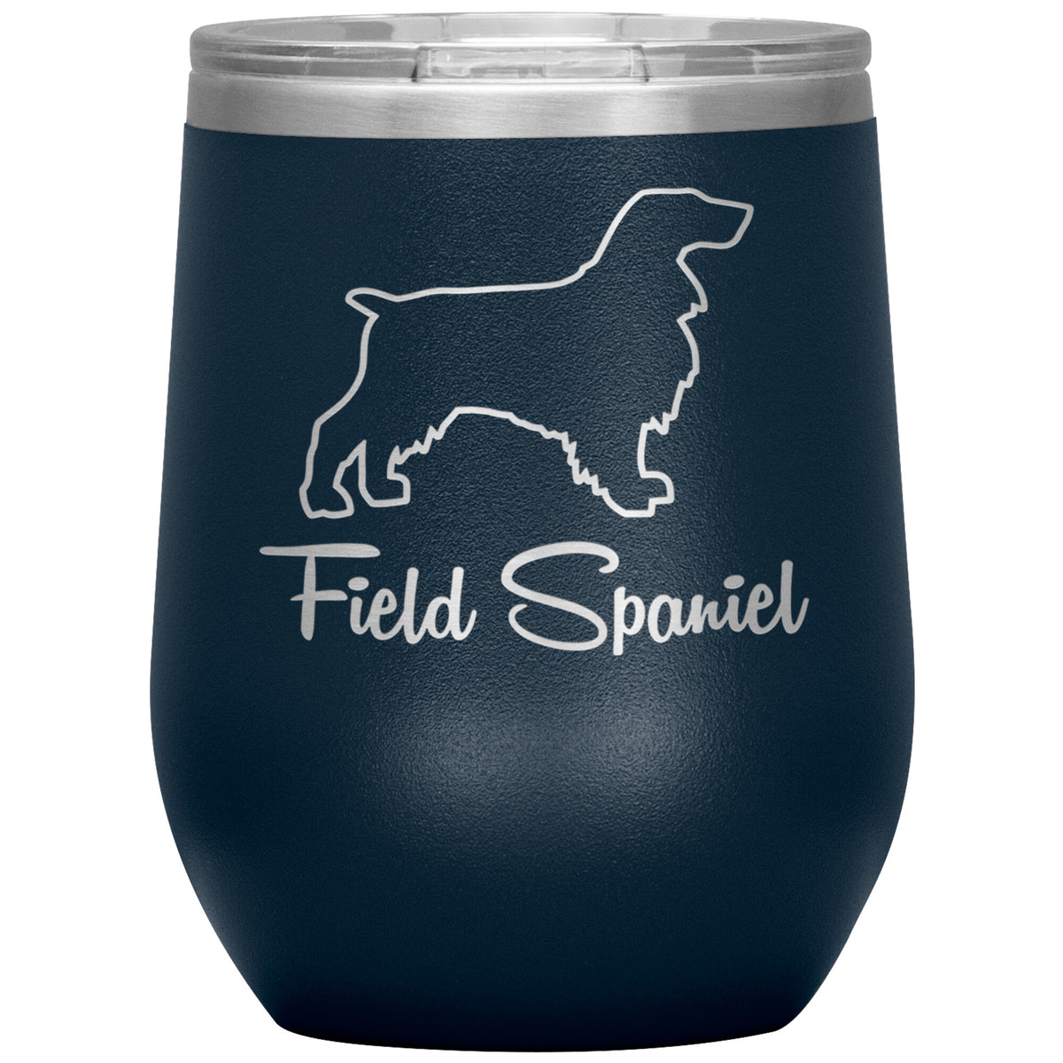Field Spaniel Dog Outlined Silhouette 12oz Wine Insulated Tumbler