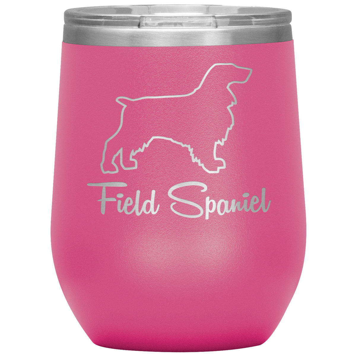 Field Spaniel Dog Outlined Silhouette 12oz Wine Insulated Tumbler