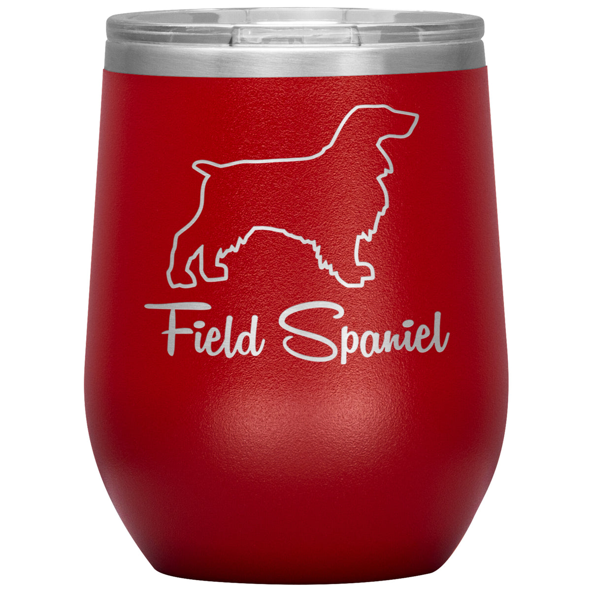 Field Spaniel Dog Outlined Silhouette 12oz Wine Insulated Tumbler