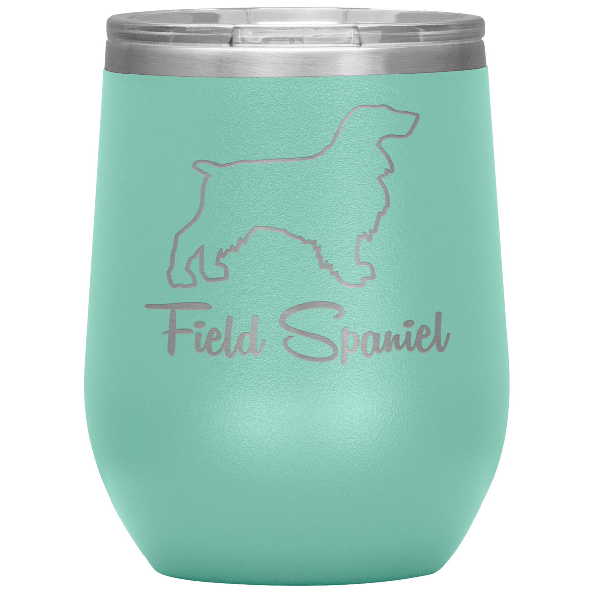 Field Spaniel Dog Outlined Silhouette 12oz Wine Insulated Tumbler
