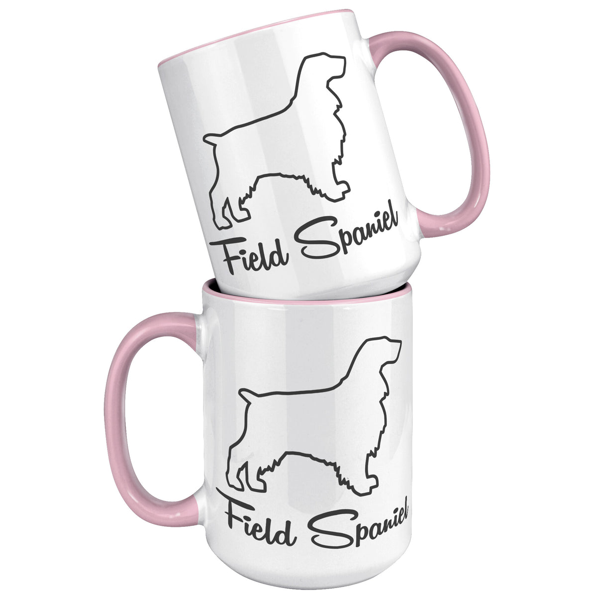 Field Spaniel Dog Outlined Silhouette 15oz Accent Mug