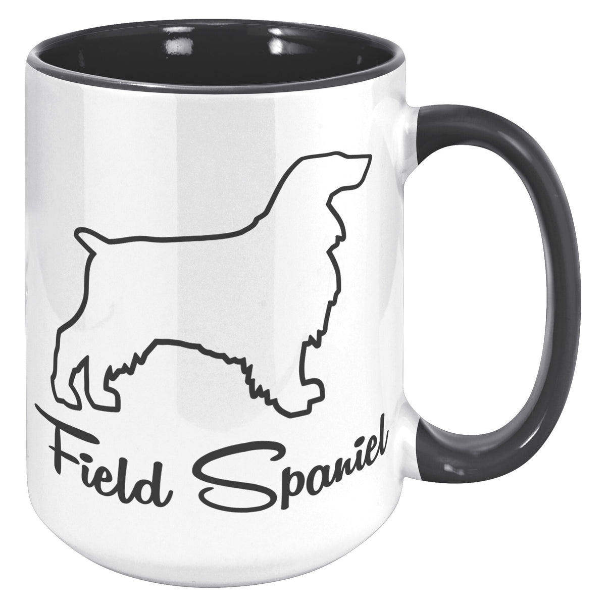 Field Spaniel Dog Outlined Silhouette 15oz Accent Mug