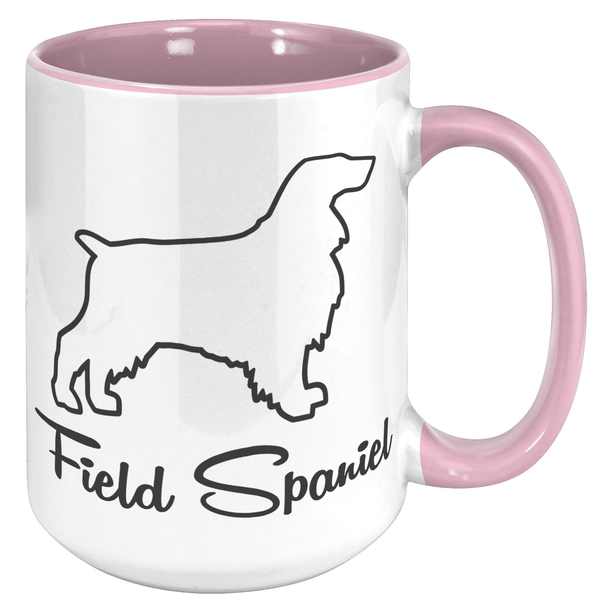 Field Spaniel Dog Outlined Silhouette 15oz Accent Mug