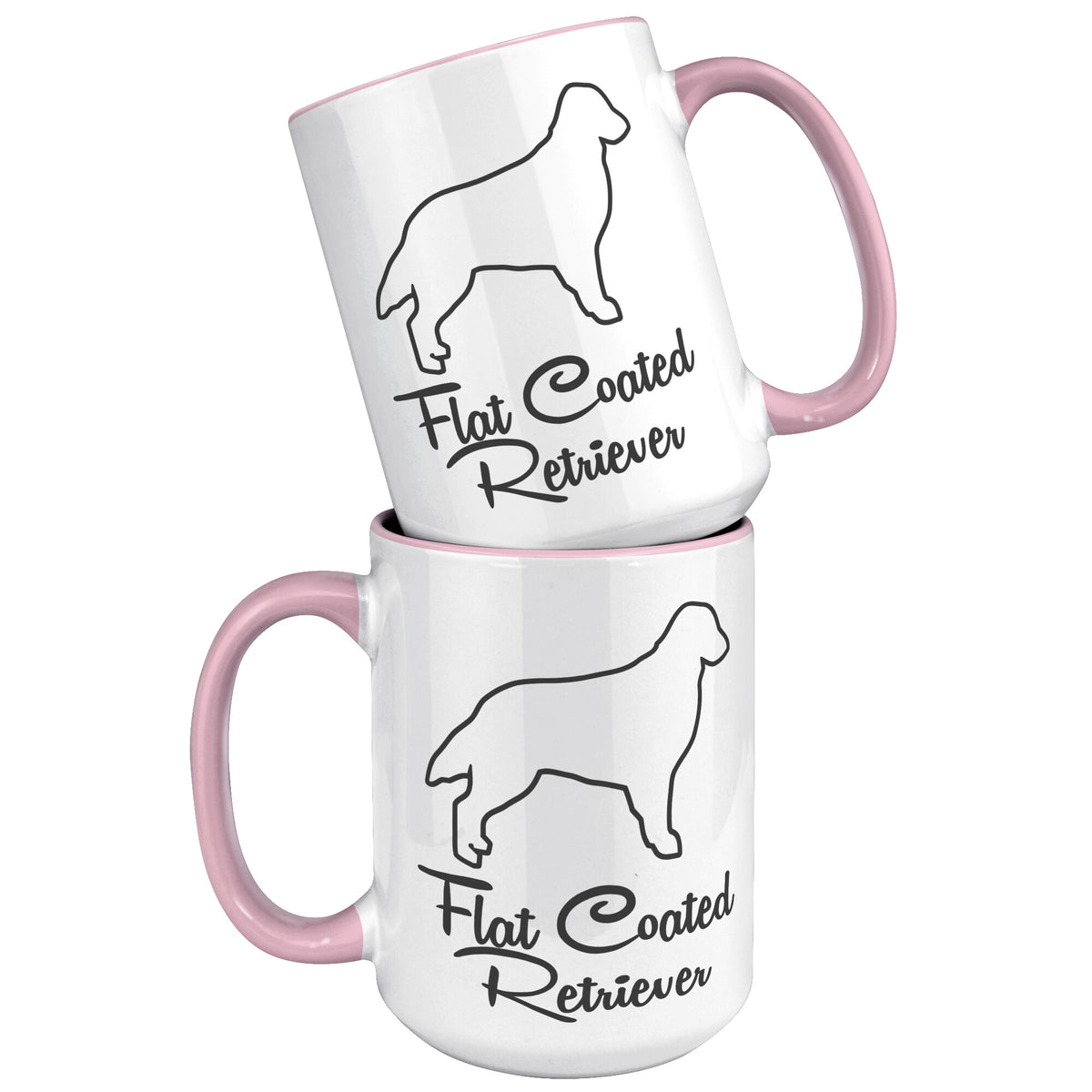 Flat Coated Retriever Dog Outlined Silhouette 15oz Accent Mug