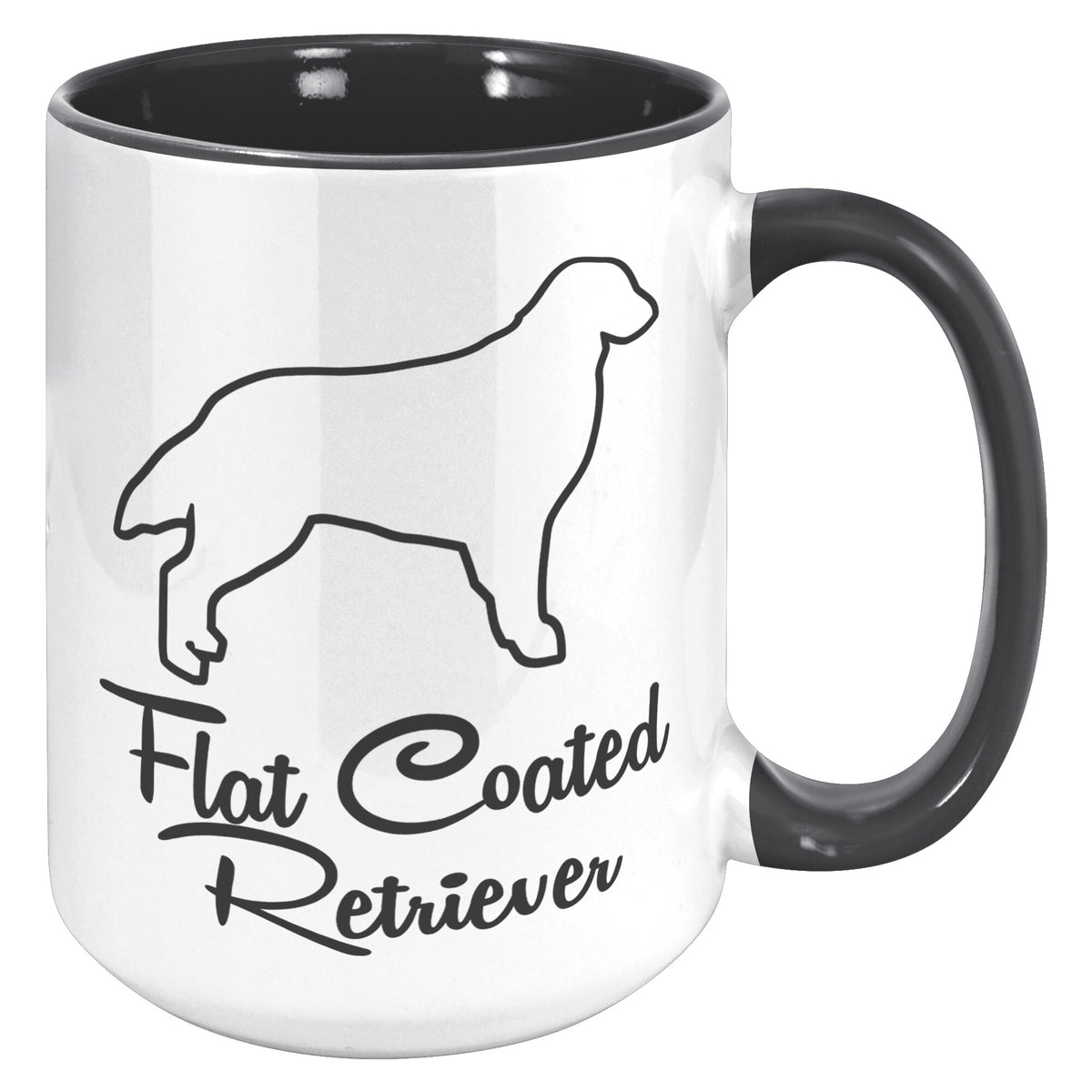 Flat Coated Retriever Dog Outlined Silhouette 15oz Accent Mug