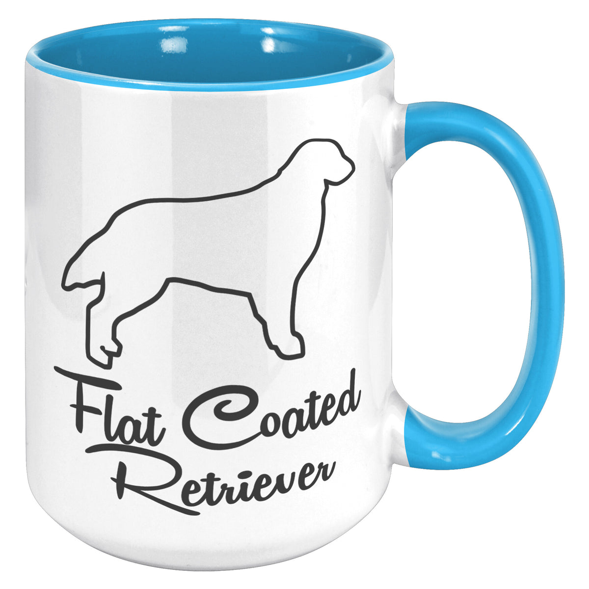 Flat Coated Retriever Dog Outlined Silhouette 15oz Accent Mug