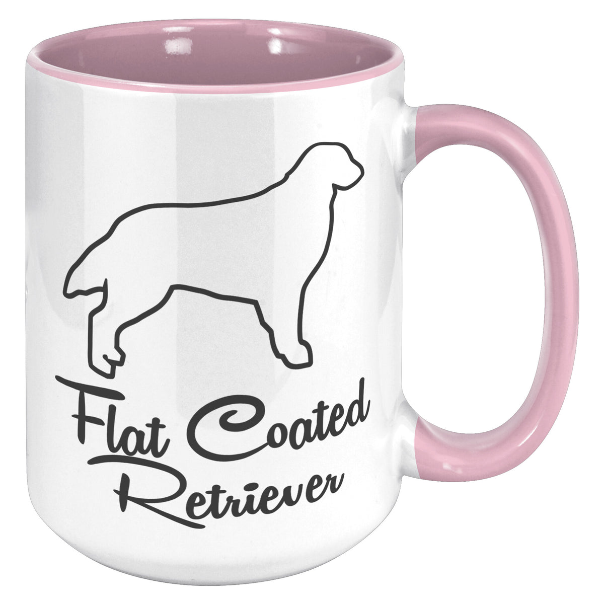 Flat Coated Retriever Dog Outlined Silhouette 15oz Accent Mug