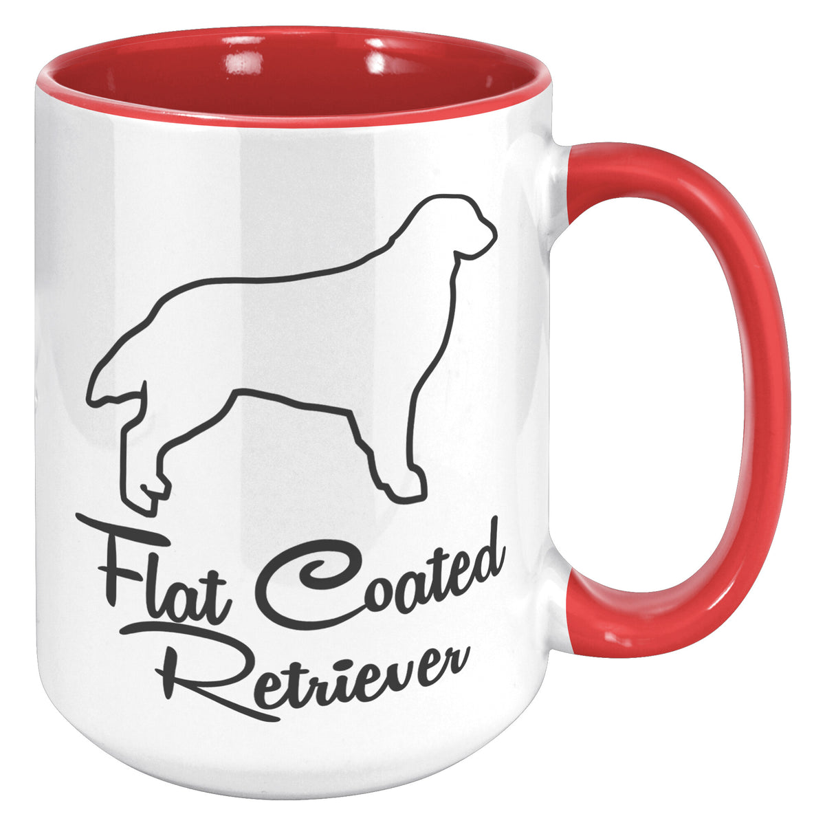 Flat Coated Retriever Dog Outlined Silhouette 15oz Accent Mug