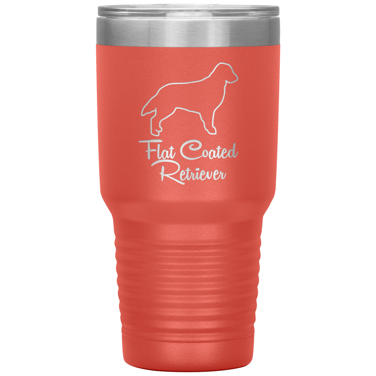 Flat Coated Retriever Dog Outlined Silhouette 30oz Insulated Tumbler