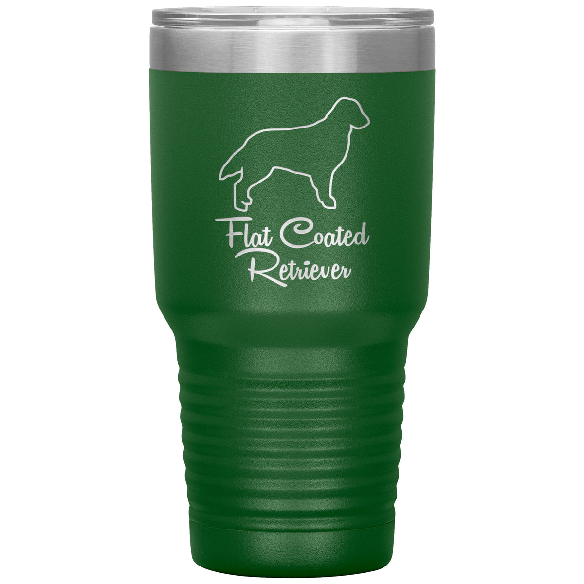 Flat Coated Retriever Dog Outlined Silhouette 30oz Insulated Tumbler
