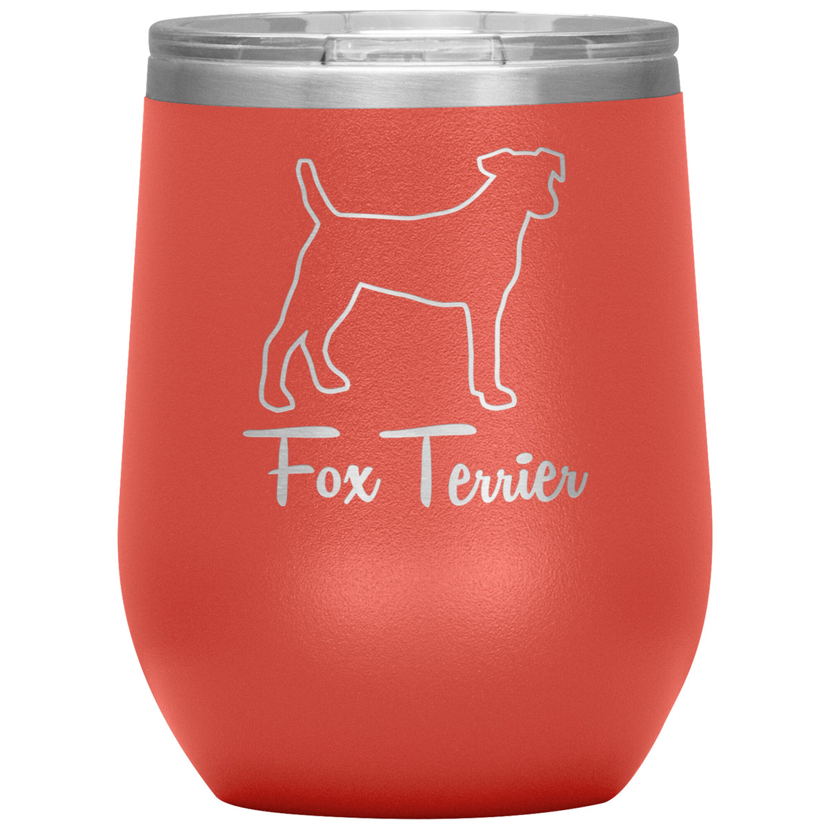 Fox Terrier Dog Outlined Silhouette 12oz Wine Insulated Tumbler