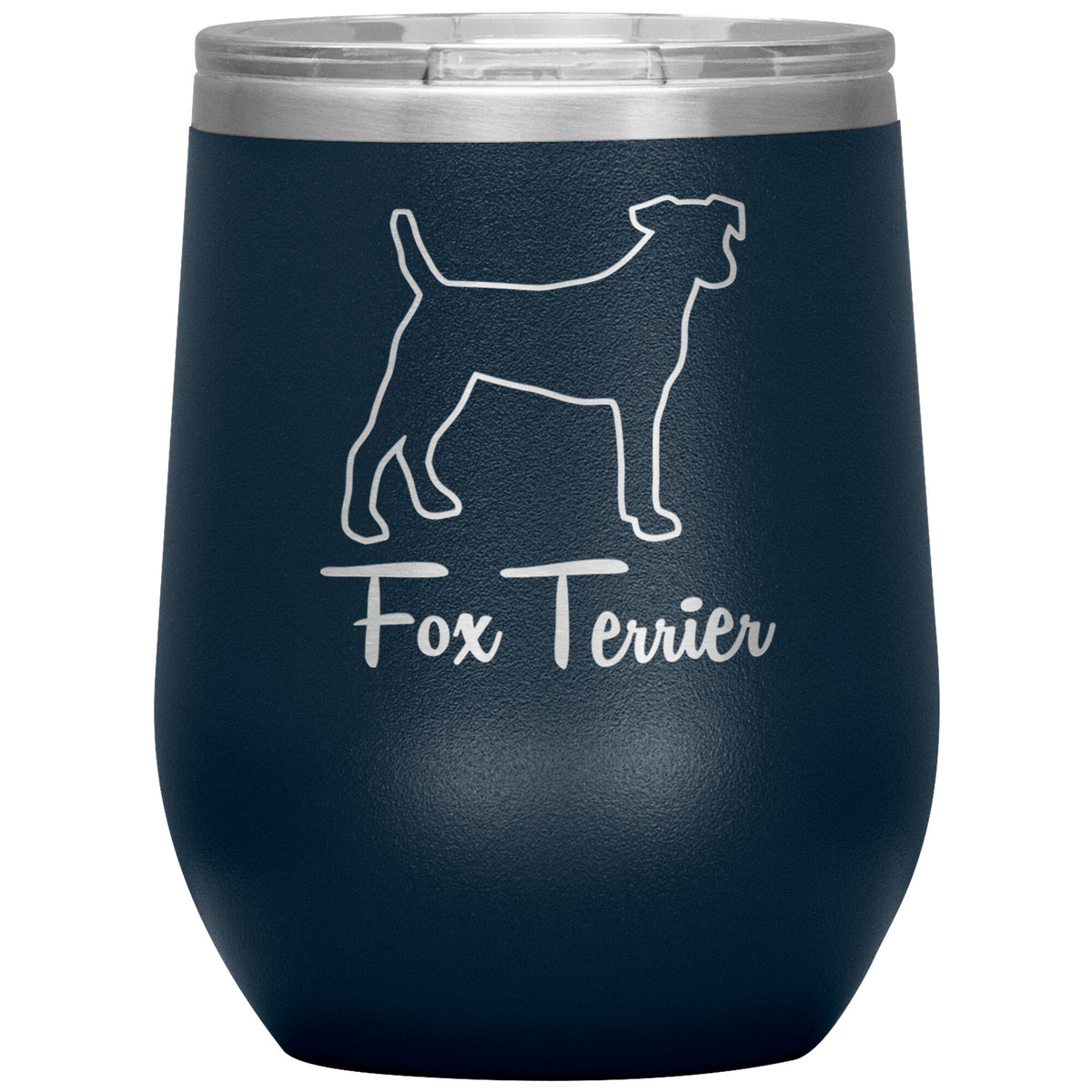 Fox Terrier Dog Outlined Silhouette 12oz Wine Insulated Tumbler