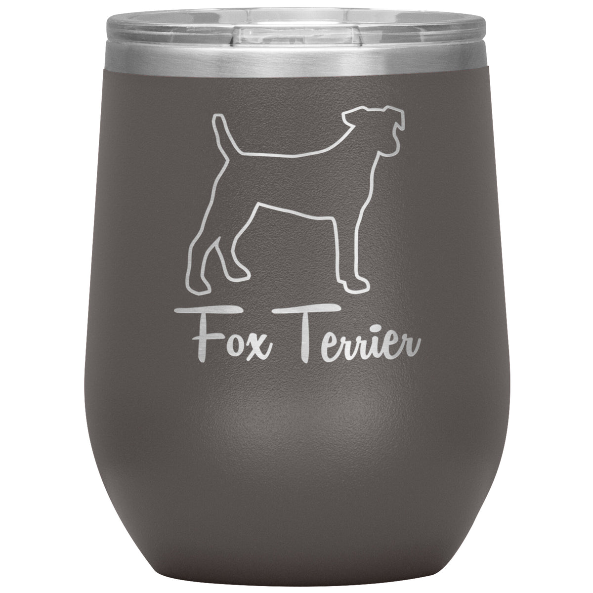 Fox Terrier Dog Outlined Silhouette 12oz Wine Insulated Tumbler