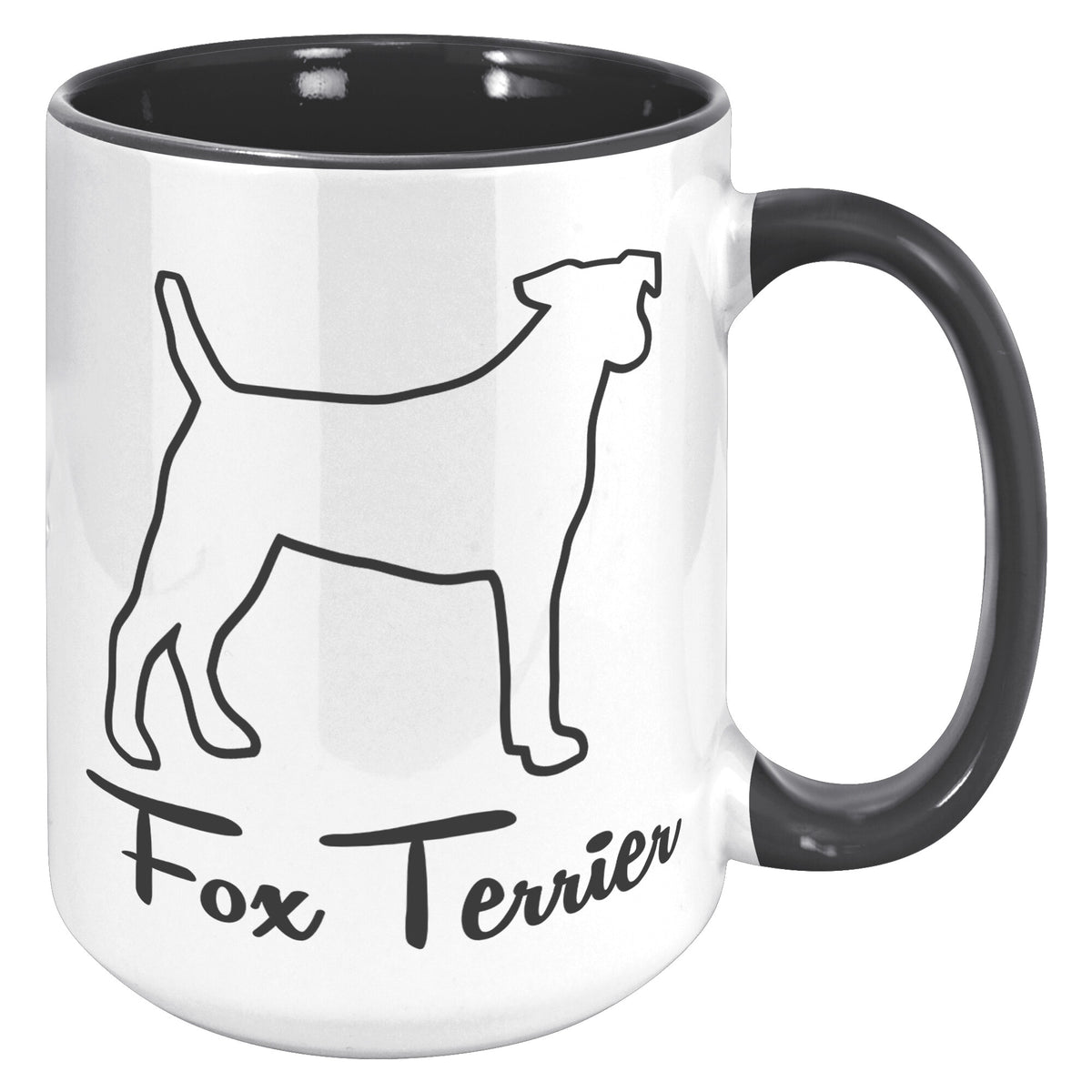 Fox Terrier Dog Outlined Silhouette 15oz Accent Mug