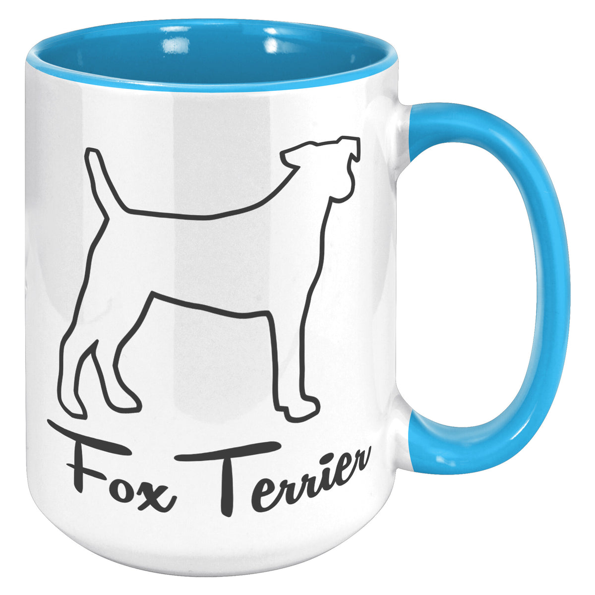 Fox Terrier Dog Outlined Silhouette 15oz Accent Mug