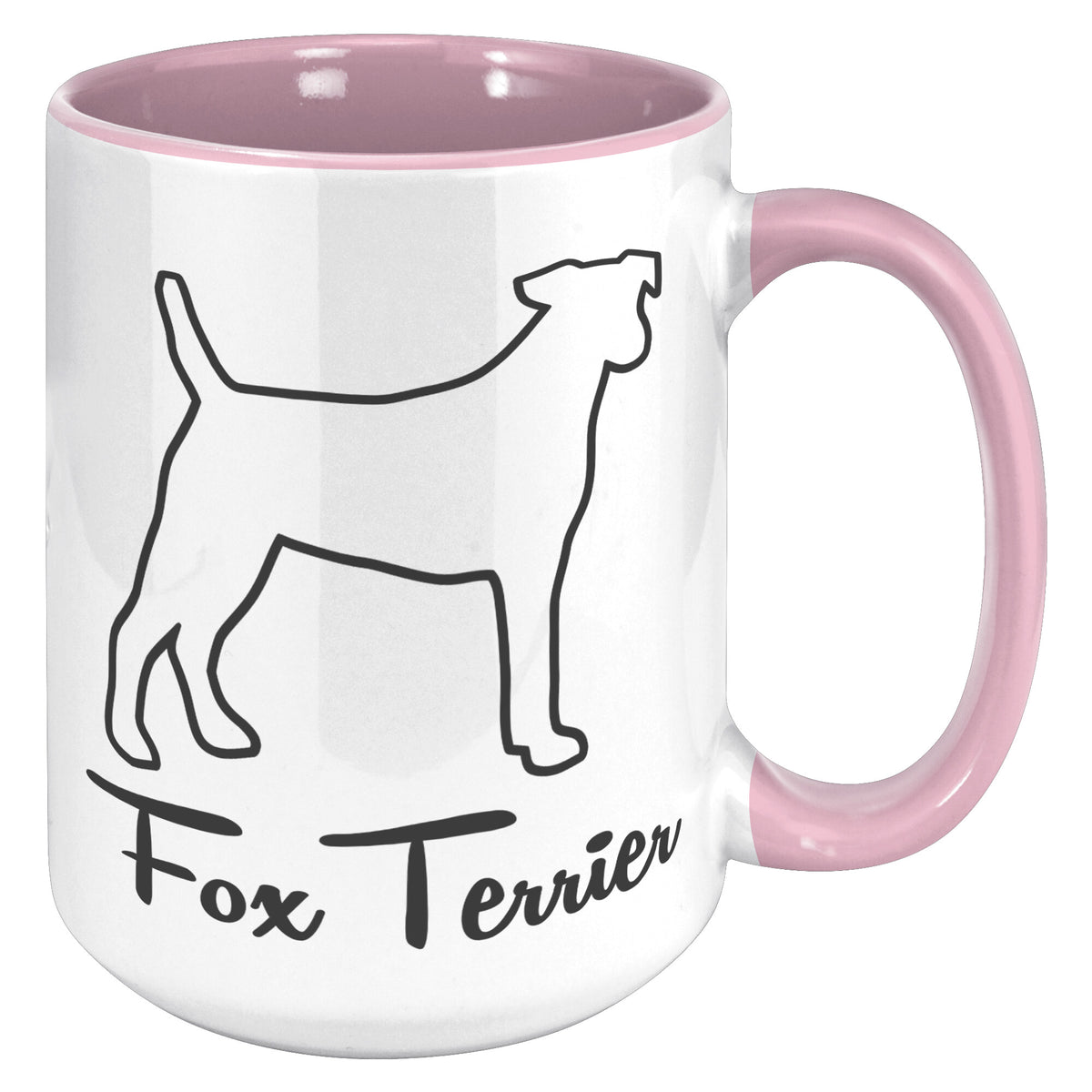 Fox Terrier Dog Outlined Silhouette 15oz Accent Mug