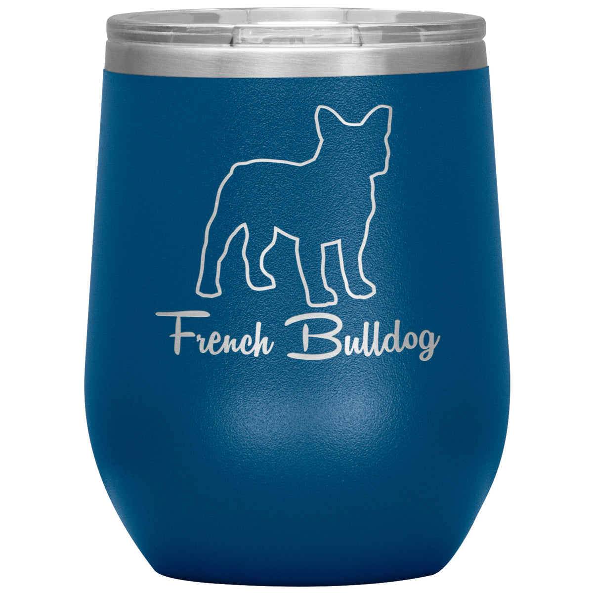 French Bulldog Dog Outlined Silhouette 12oz Wine Insulated Tumbler
