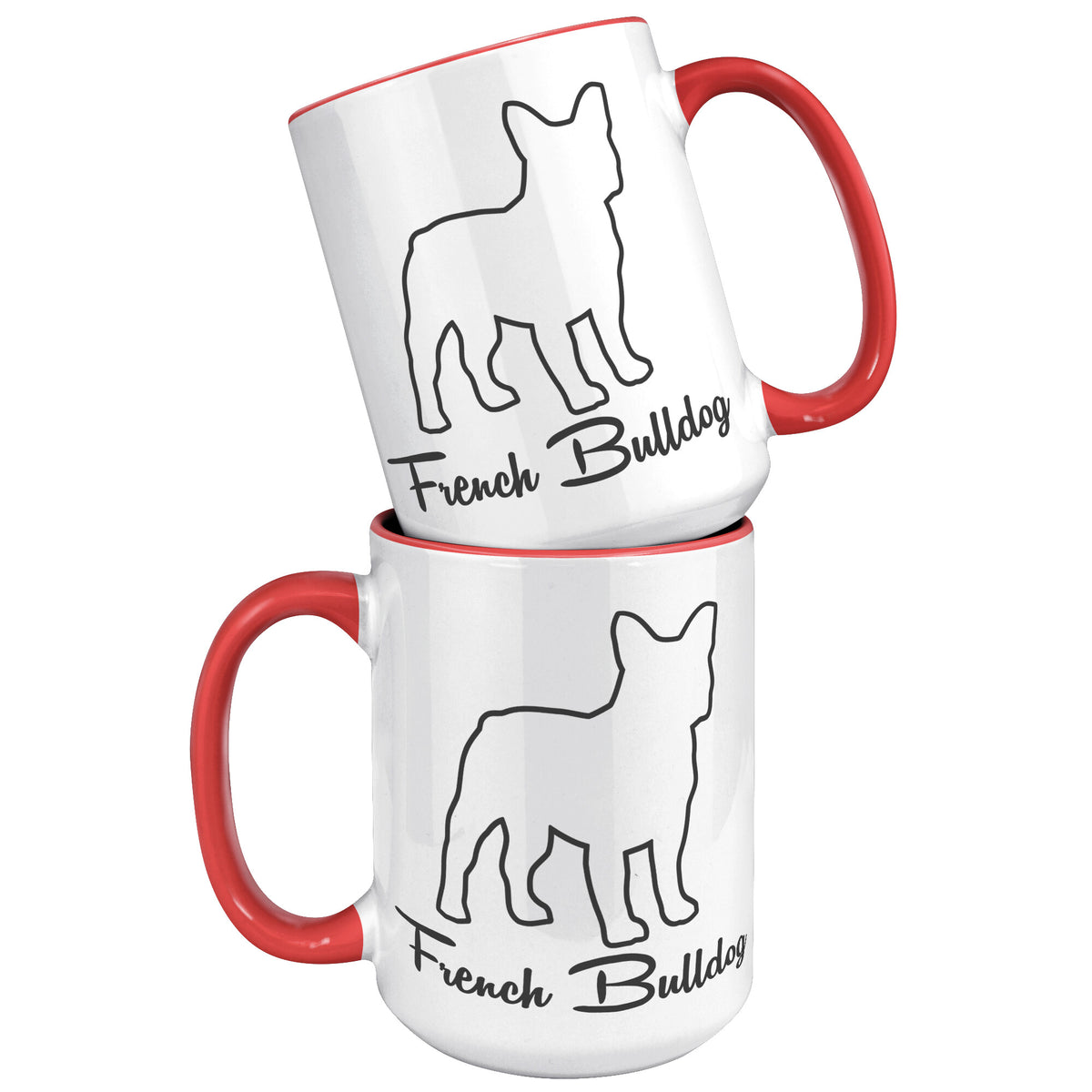 French Bulldog Dog Outlined Silhouette 15oz Accent Mug