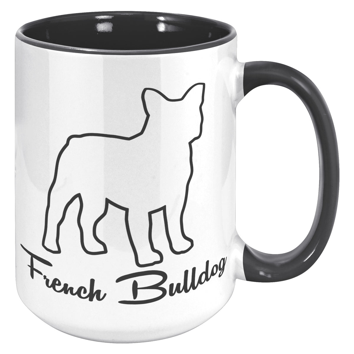 French Bulldog Dog Outlined Silhouette 15oz Accent Mug