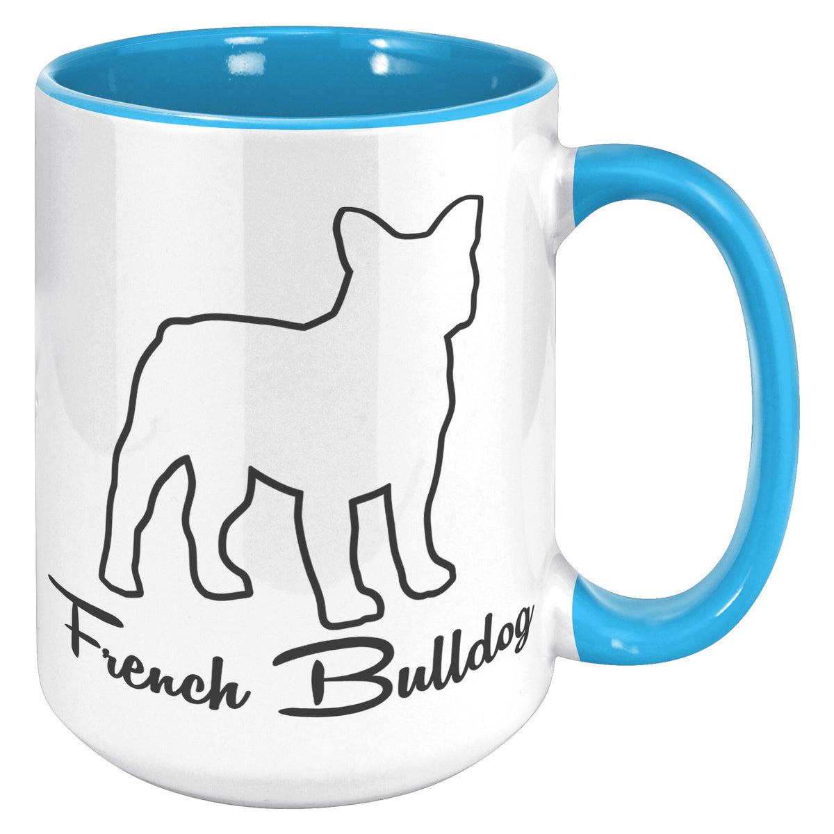 French Bulldog Dog Outlined Silhouette 15oz Accent Mug